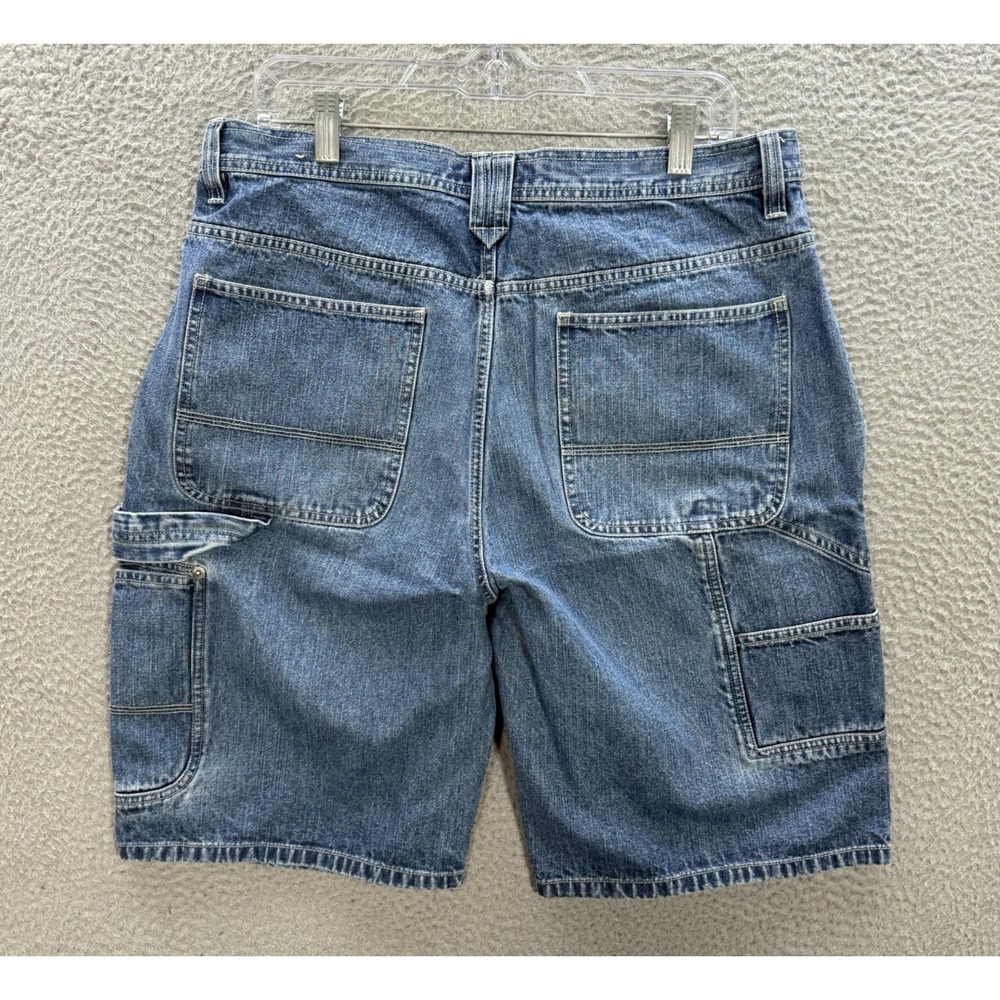 Vintage Northcrest Shorts Mens 34 Blue Denim Carpenter Jorts Grunge Skater Y2K